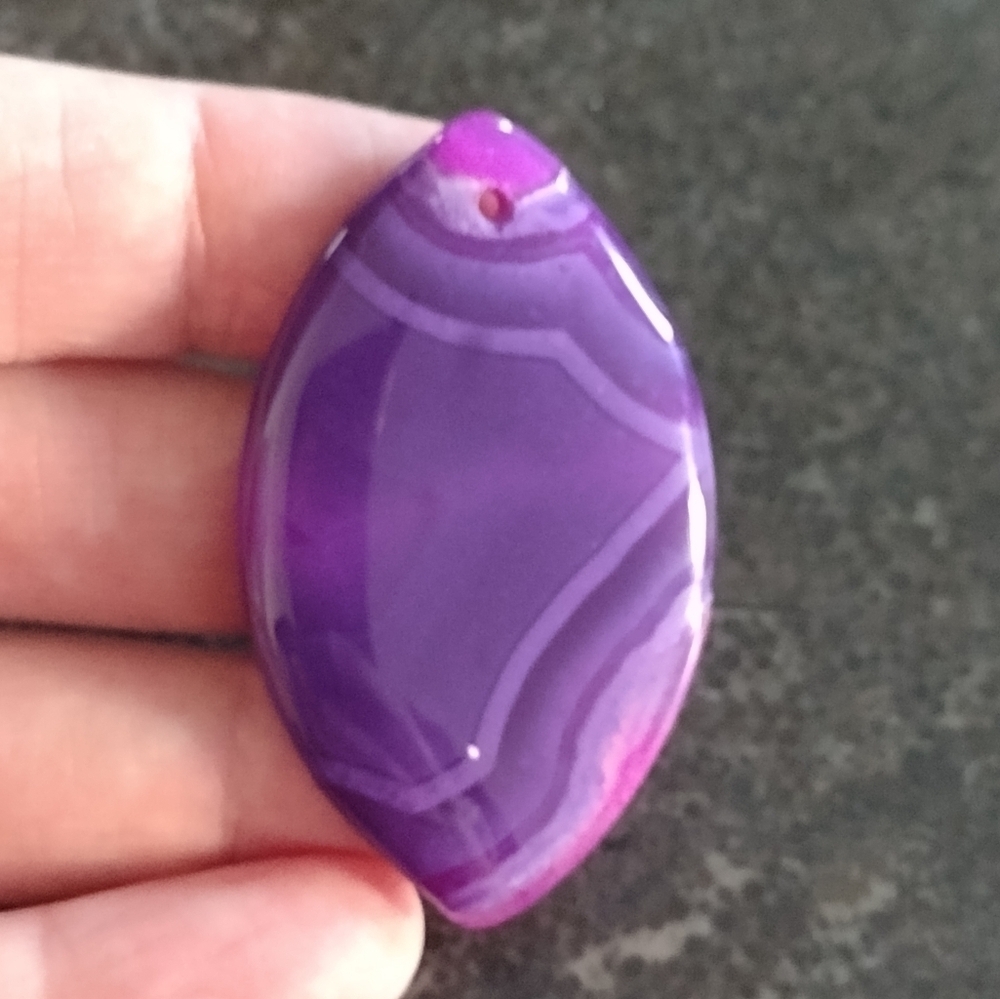 Purple Agate Diamond Shaped Pendant Gemstone